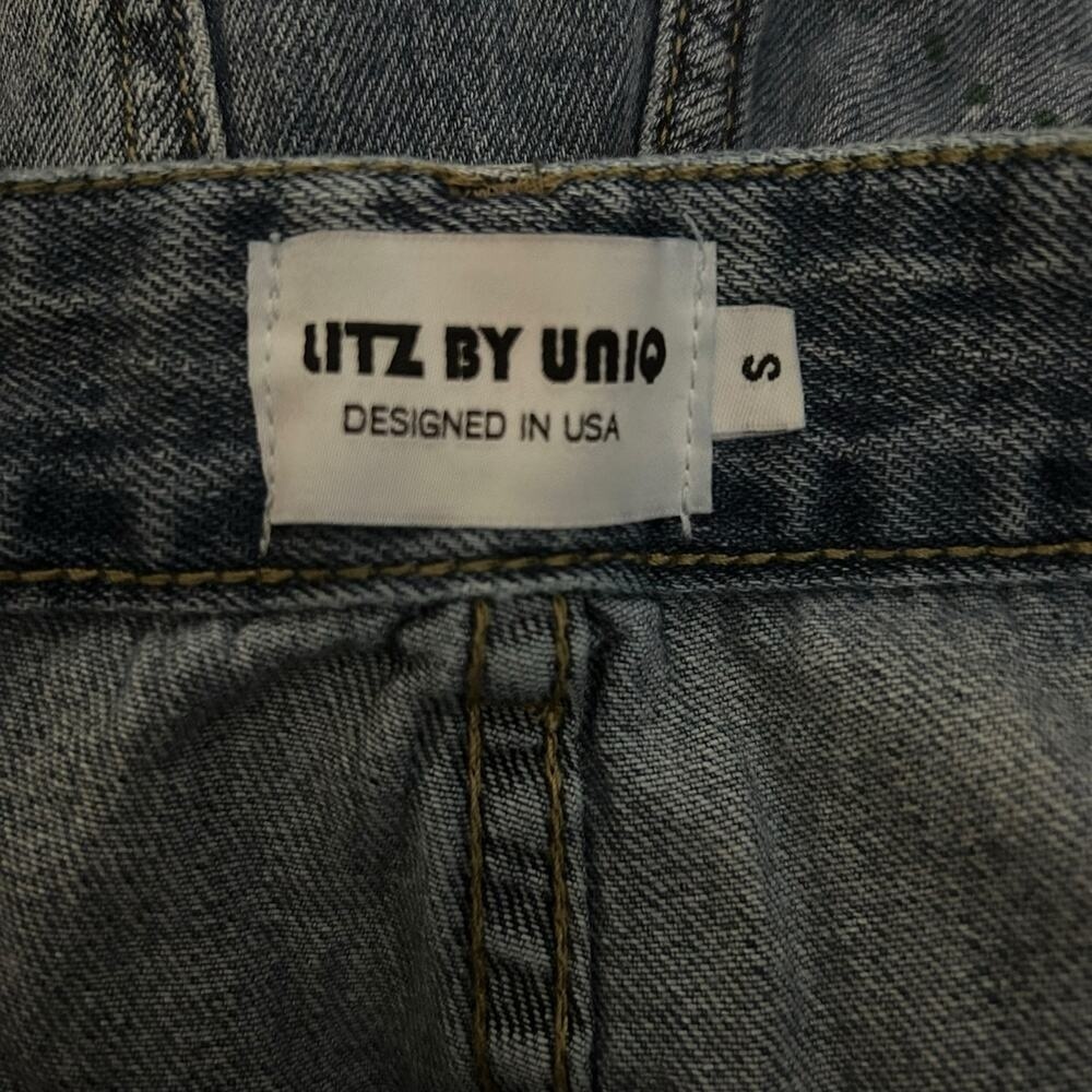 Litz by Uniq Ripped Paint Splatter Straight Leg Jeans Size S - Picture 6 of 7
